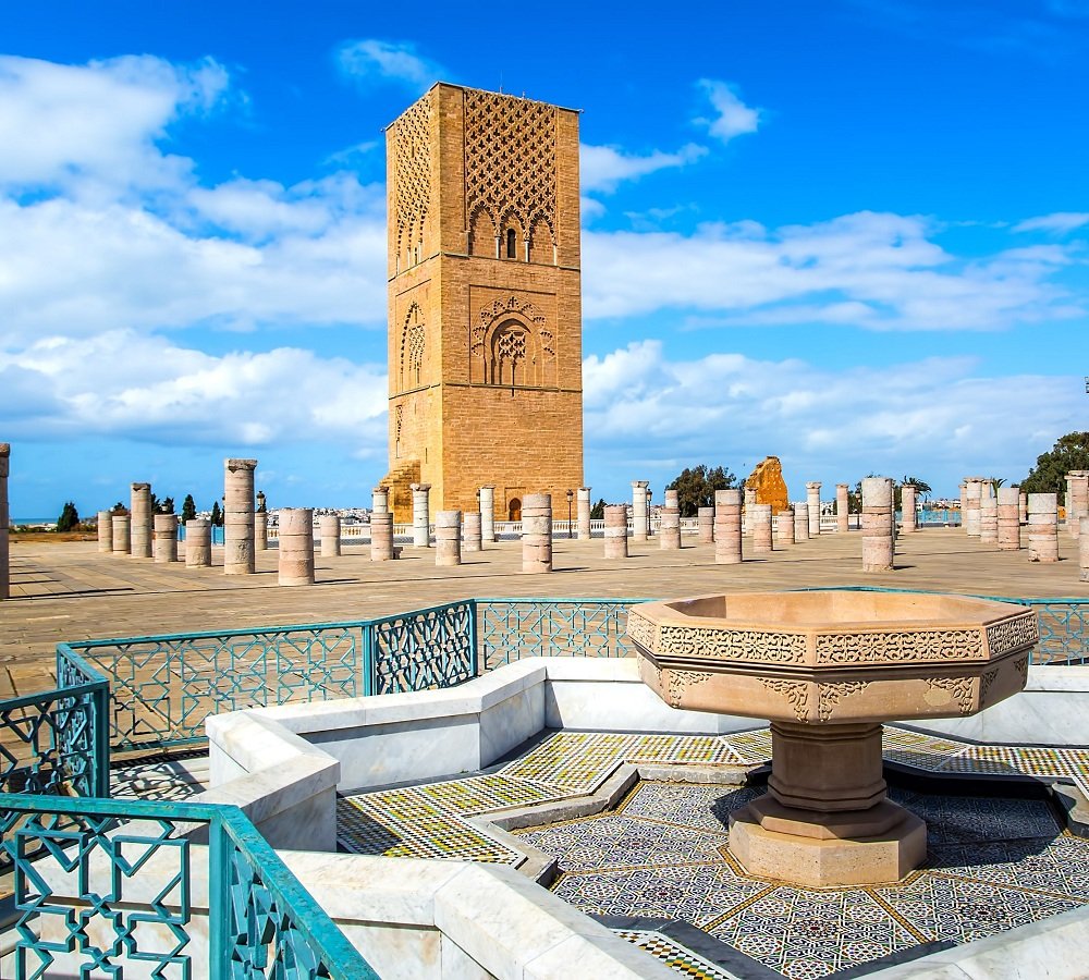 Hassan Tower or Tour Hassan is the minaret of an incomplete mosque in Rabat by 10 days Morocco tours